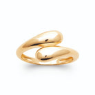 Bague ouverte deux gouttes d’or polies en plaqué or