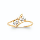 Bague ouverte duo de zircons navettes en plaqué or