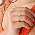 Bague ouverte papillon en filigrane d’or en plaqué or