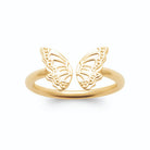 Bague ouverte papillon en filigrane d’or en plaqué or
