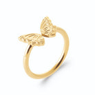 Bague ouverte papillon en filigrane d’or en plaqué or