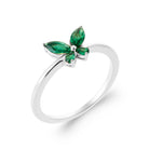 Bague papillon vert en argent 925