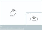 Bague pastille pavée de zircons en argent 925 rhodié