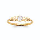 Bague pastilles martelées dégressives et zircon central en plaqué or