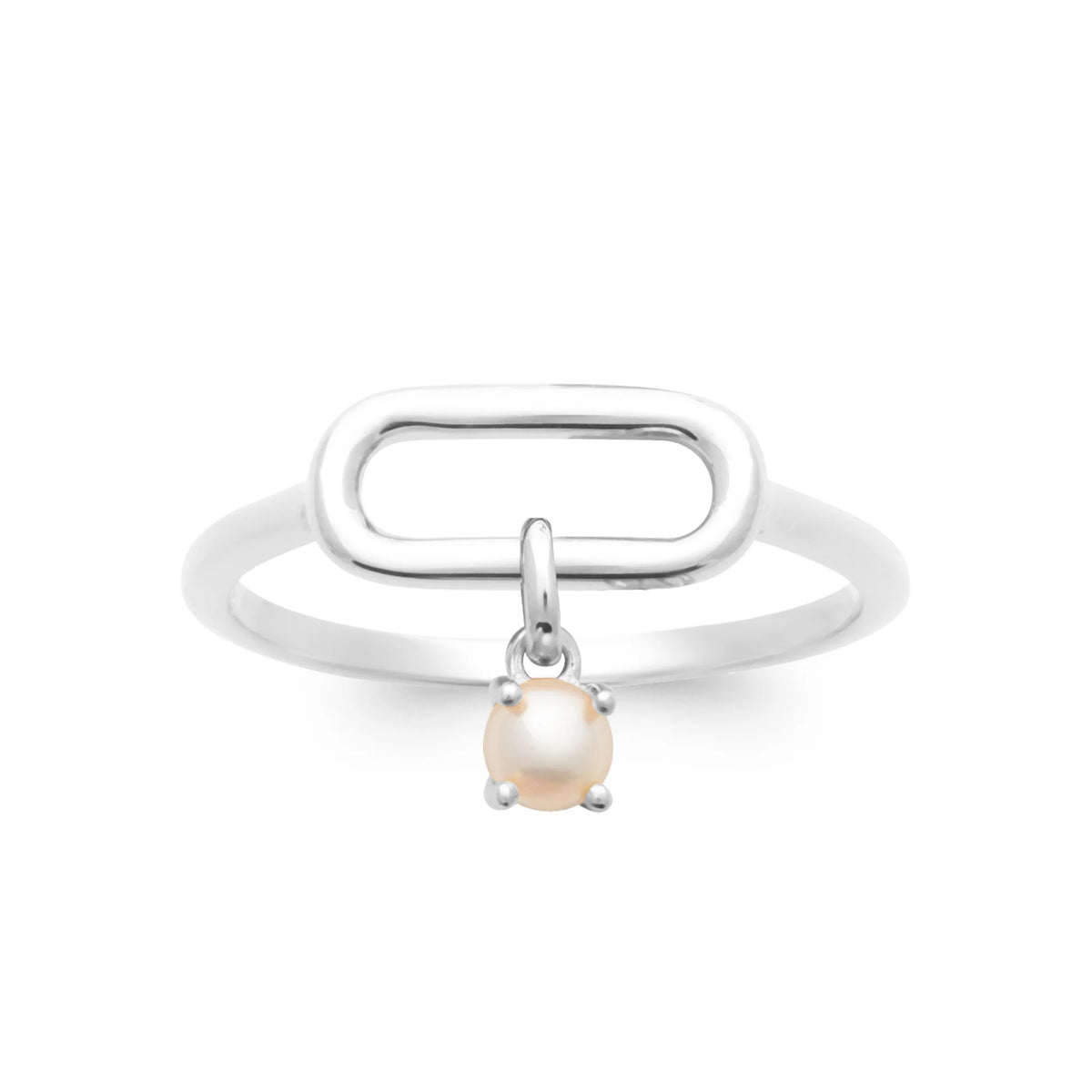 Bague perle de culture en pampille en argent 925