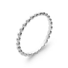 Bague perlée fine en argent 925 rhodié