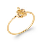 Bague petit serpent enroulé pavé de zircons en plaqué or