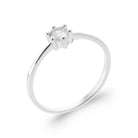 Bague petit solitaire zircon quatre griffes en argent 925
