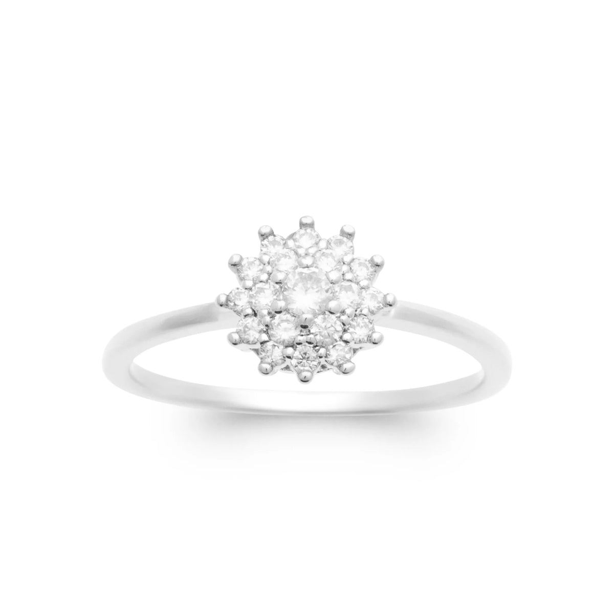 Bague petite marguerite de zircons en argent 925