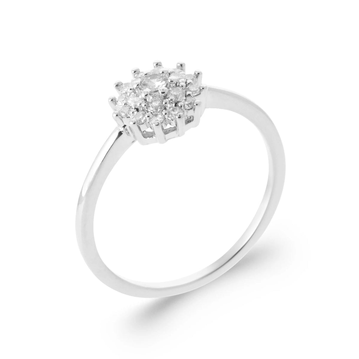 Bague petite marguerite de zircons en argent 925