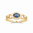 Bague pierre ovale bleu nuit entourage festoné en plaqué or