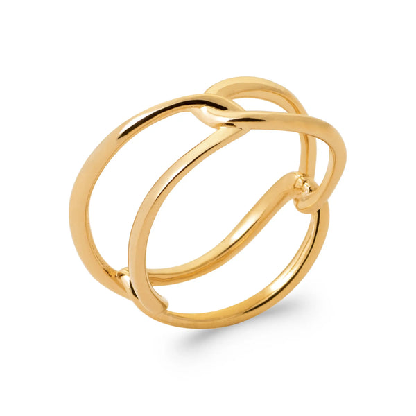 Bague Liens Croisés – Plaqué Or 18 Carats 56