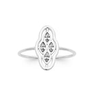 Bague quadrilobe ajourée et zircons en argent 925