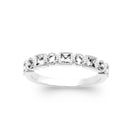 Bague rang de zircons sertis clos carrés et ronds en argent 925