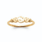 Bague rangée de pastilles martelées dégressives sans pierre en plaqué or