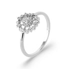 Bague rosace ajourée de zircons en argent 925