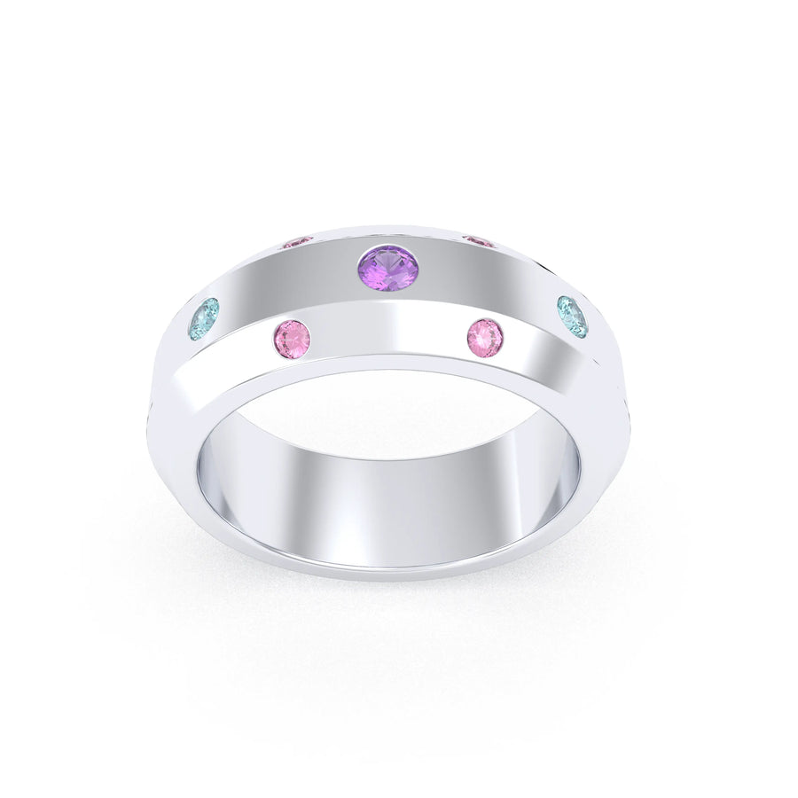 Bague de joaillerie en argent 950, vue de détail, fabriquée à l’atelier Bajoia de Sèvres