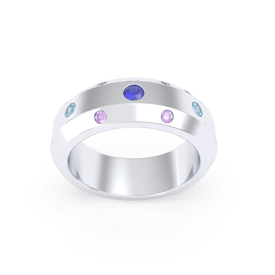 Bague de joaillerie en argent 950, vue de détail, fabriquée à l’atelier Bajoia de Sèvres