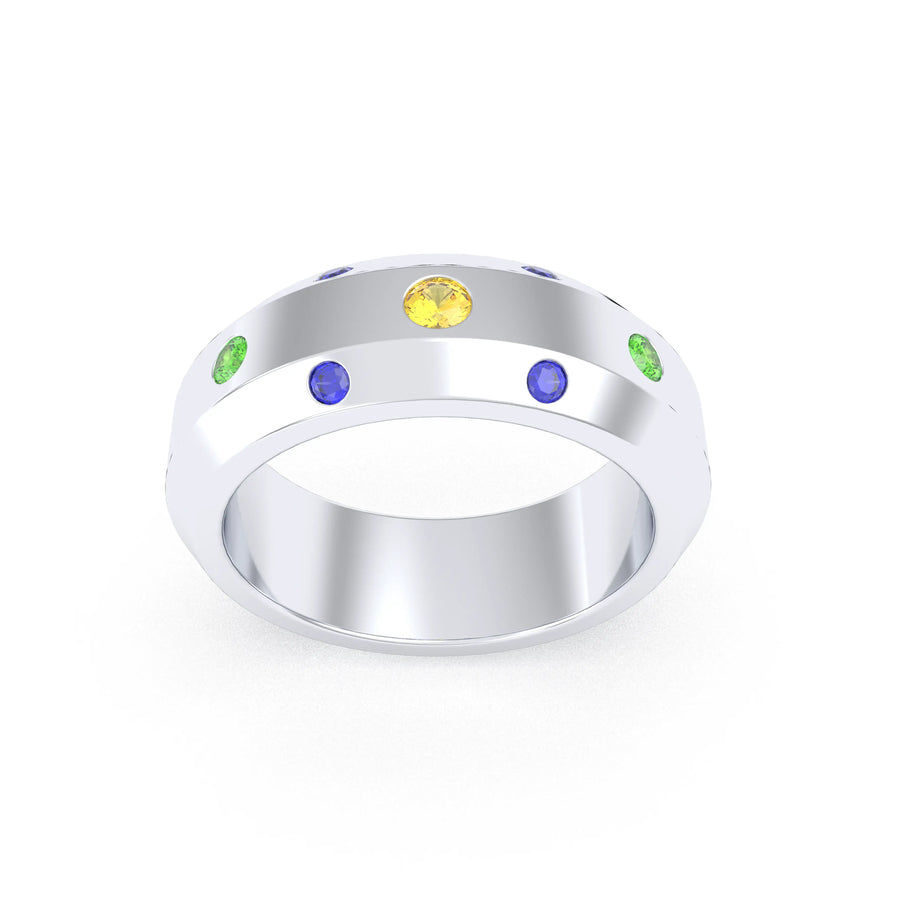 Bague de joaillerie en argent 950, vue de détail, fabriquée à l’atelier Bajoia de Sèvres
