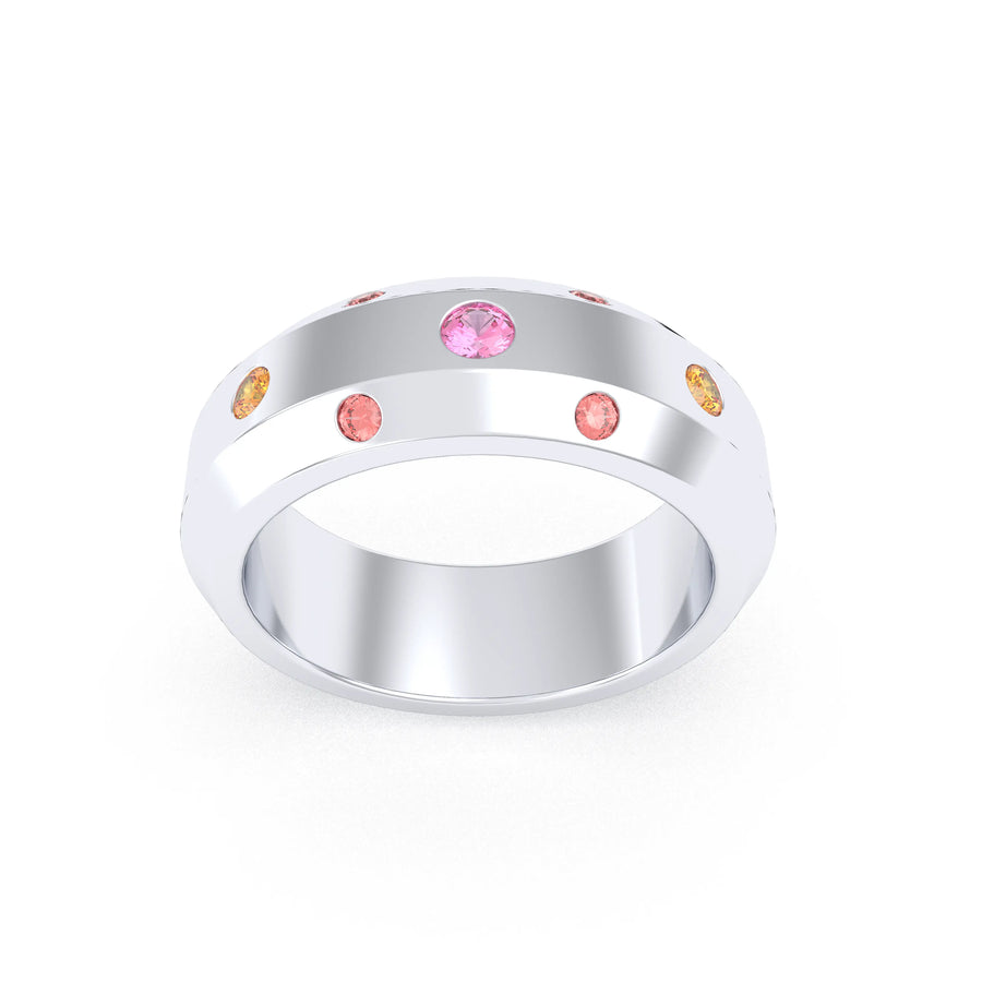 Bague de joaillerie en argent 950, vue de détail, fabriquée à l’atelier Bajoia de Sèvres