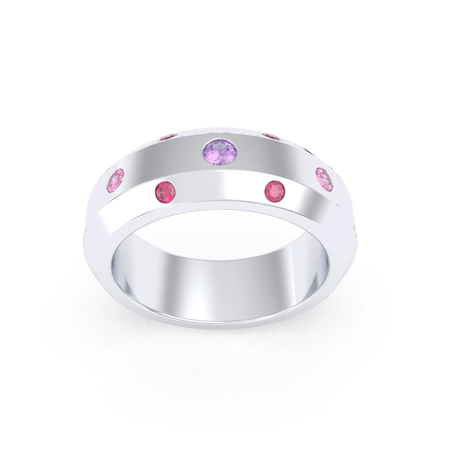 Bague de joaillerie en argent 950, vue de détail, fabriquée à l’atelier Bajoia de Sèvres