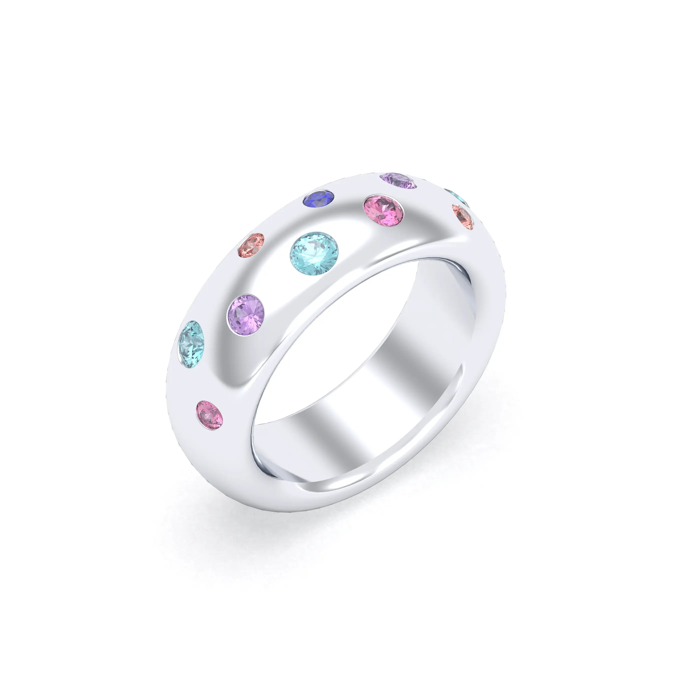 Bague Sabrina "L'Absolue" Argent 950 – Saphirs, Rubis & Pierres Fines Topaze