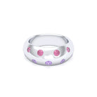 Bague Sabrina Biseautée Argent 950 – Pierres Fines en Double Rangée au choix