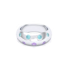 Bague Sabrina Biseautée Argent 950 – Pierres Fines en Double Rangée au choix