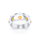 Bague Sabrina Biseautée Argent 950 – Pierres Fines en Double Rangée au choix