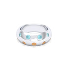 Bague Sabrina Biseautée Argent 950 – Pierres Fines en Double Rangée au choix