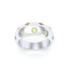 Bague Sabrina Biseautée Argent 950 – Pierres Fines en Double Rangée au choix