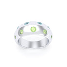 Bague Sabrina Biseautée Argent 950 – Pierres Fines en Double Rangée au choix