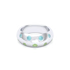 Bague Sabrina Biseautée Argent 950 – Pierres Fines en Double Rangée au choix