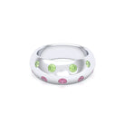 Bague Sabrina Biseautée Argent 950 – Pierres Fines en Double Rangée au choix