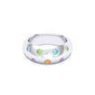 Bague Sabrina Biseautée Argent 950 – Harmonie Multicolore de Pierres Fines