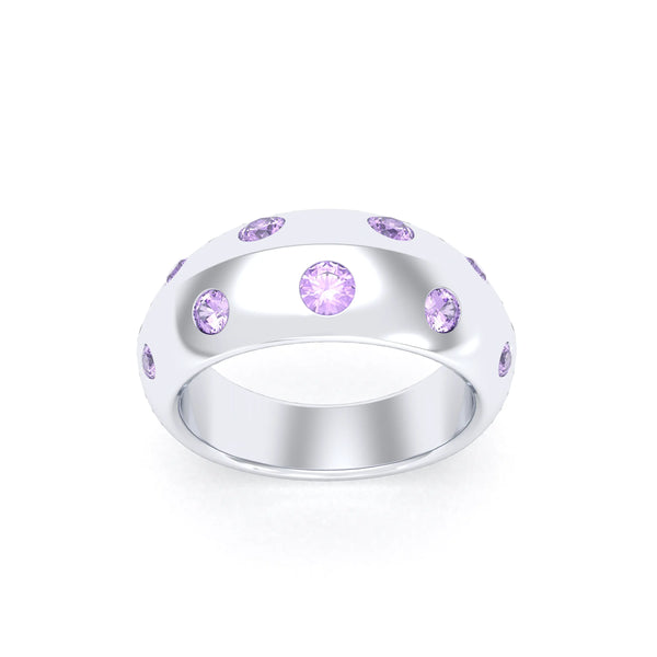 Bague Sabrina Biseautée Argent 950 – Pierres Fines au Choix, autre vue