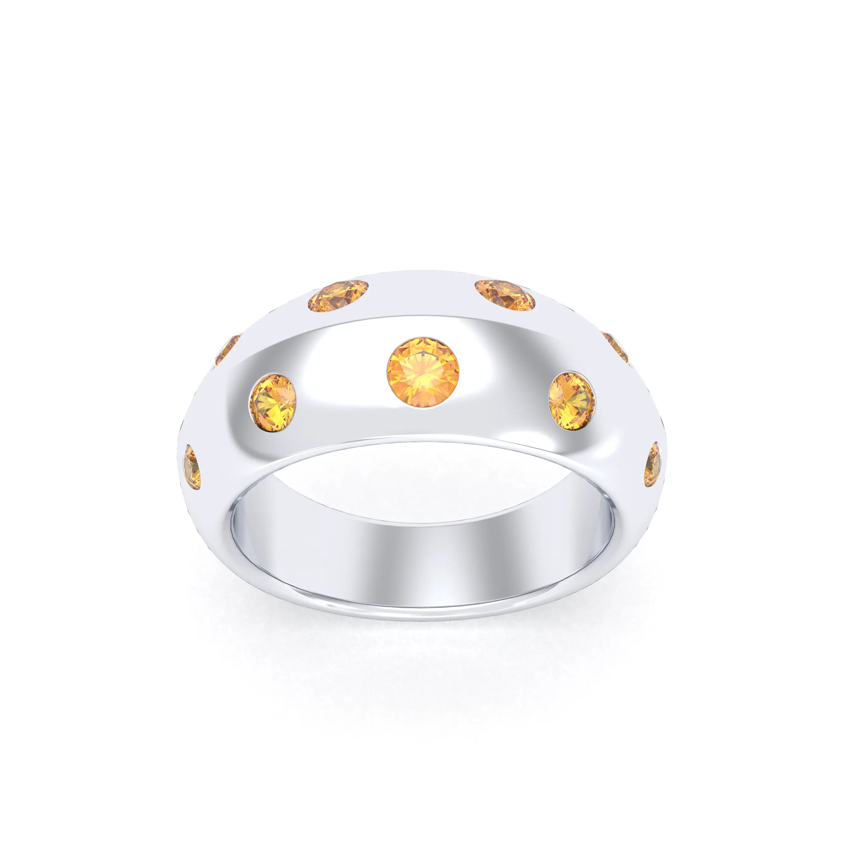 Bague Sabrina Biseautée Argent 950 – Pierres Fines au Choix