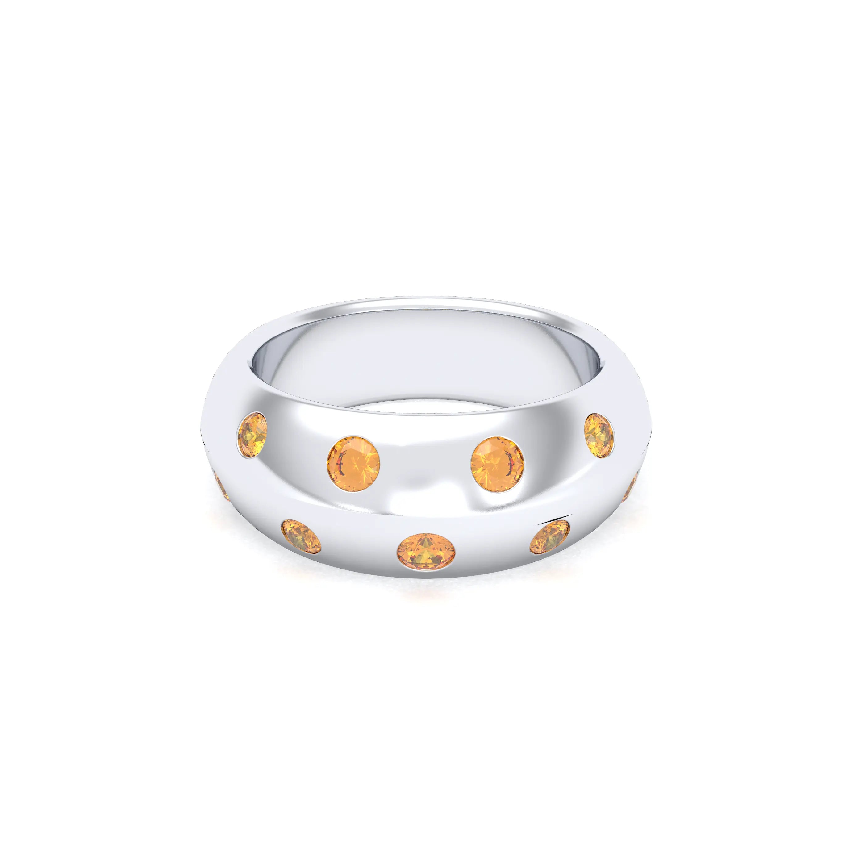 Bague Sabrina Biseautée Argent 950 – Pierres Fines au Choix