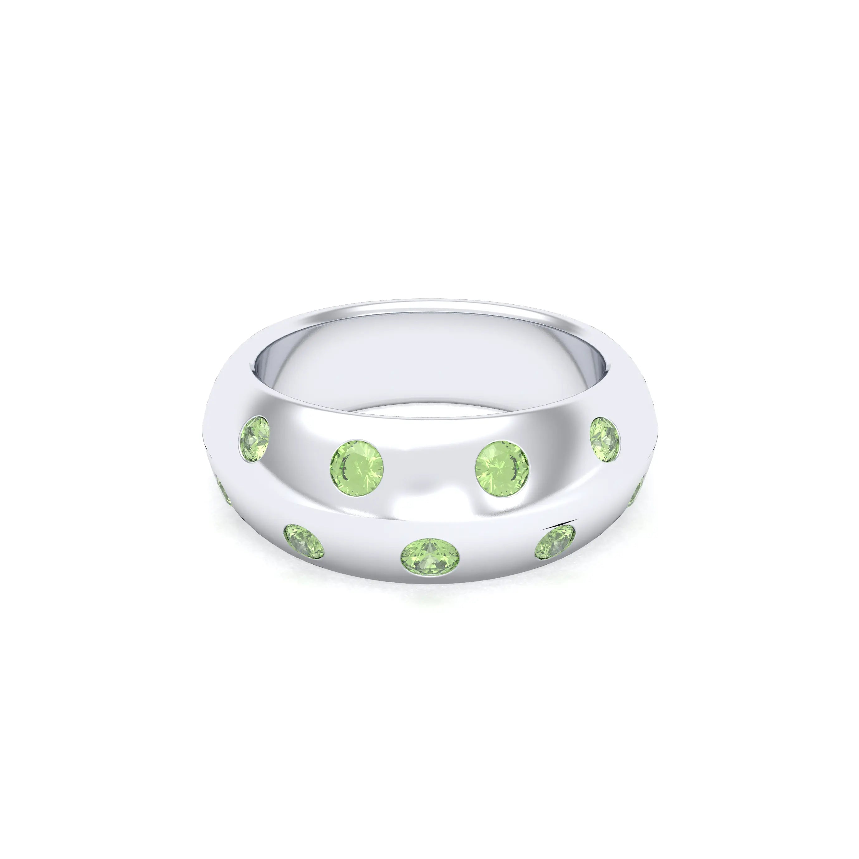 Bague Sabrina Biseautée Argent 950 – Pierres Fines au Choix