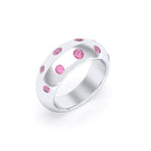 Bague Sabrina Biseautée Argent 950 – Pierres Fines au Choix Grenat Rhodolite