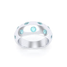 Bague Sabrina Biseautée Argent 950 – Pierres Fines au Choix