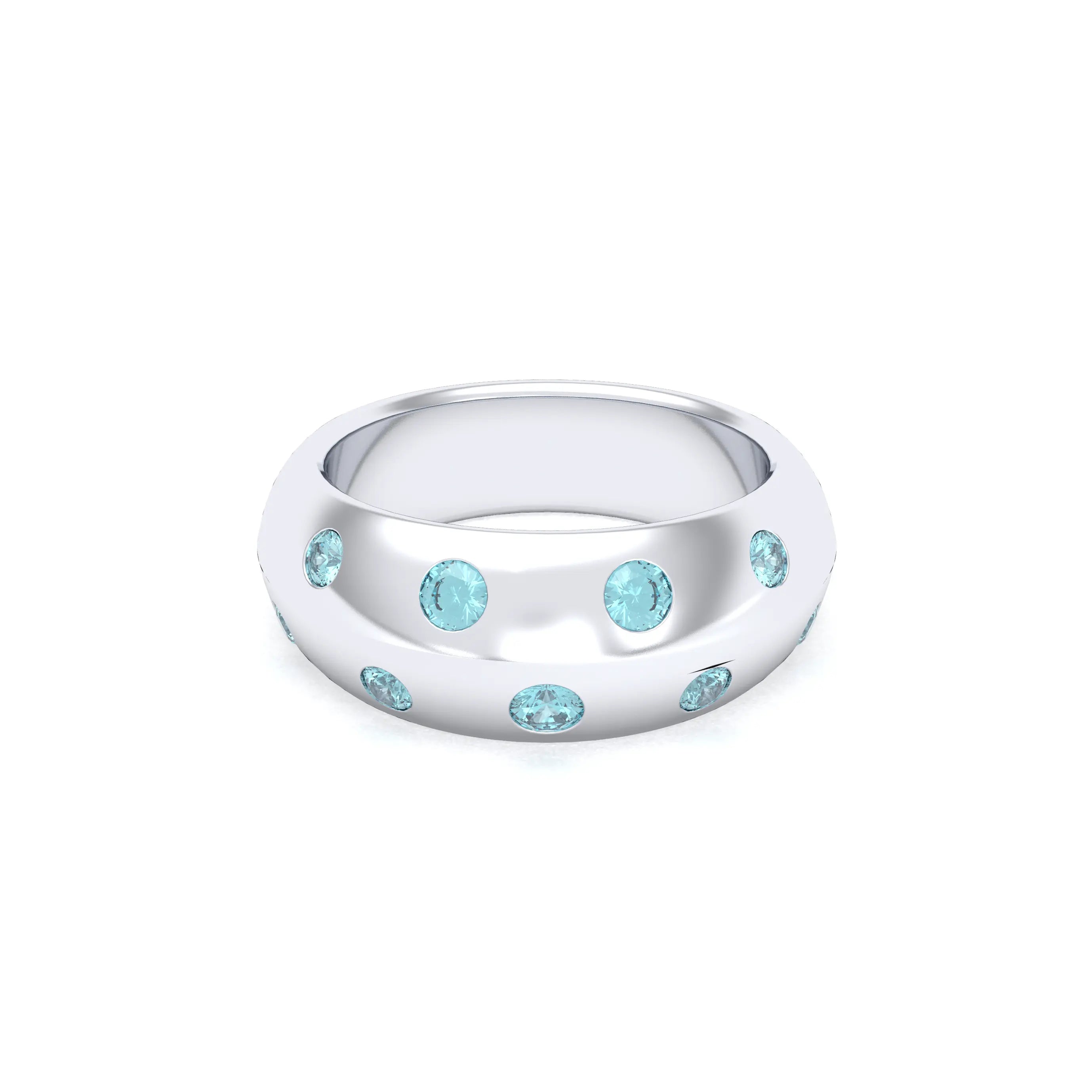 Bague Sabrina Biseautée Argent 950 – Pierres Fines au Choix