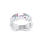 Bague Sabrina Incurvée en argent 950, sept pierres fines en dégradé
