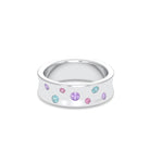 Bague Sabrina Incurvée en argent 950, sept pierres fines en dégradé