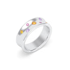 Bague Sabrina Incurvée en argent 950, sept pierres fines en dégradé Citrine