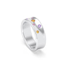 Bague Sabrina Incurvée en argent 950, sept pierres fines en dégradé