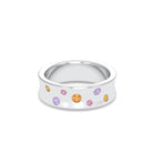 Bague Sabrina Incurvée en argent 950, sept pierres fines en dégradé