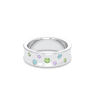 Bague Sabrina Incurvée en argent 950, sept pierres fines en dégradé