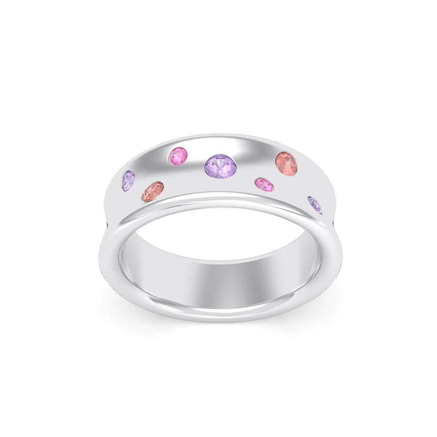 Bague de joaillerie en argent 950, vue de détail, fabriquée à l’atelier Bajoia de Sèvres