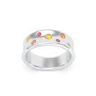 Bague Sabrina Incurvée en argent 950, saphirs, rubis et pierres fines